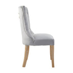 Grey Velvet Buttoned Dining Chair | Kensington Townhouse