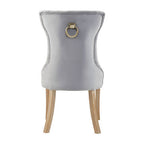 Grey Velvet Buttoned Dining Chair | Kensington Townhouse