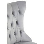 Grey Velvet Buttoned Dining Chair | Kensington Townhouse