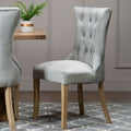 Grey Velvet Buttoned Dining Chair | Kensington Townhouse