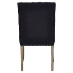 Black Linen Dining Chair with Wooden Legs | Kensington Townhouse