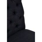 Black Linen Dining Chair with Wooden Legs | Kensington Townhouse