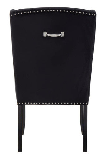 Black Velvet Dining Chair with Dark Legs | Kensington Townhouse