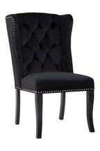 Black Velvet Dining Chair with Dark Legs | Kensington Townhouse