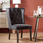 Black Velvet Dining Chair with Dark Legs | Kensington Townhouse