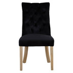 Black Buttoned Dining Chair with Antique Legs | Kensington Townhouse