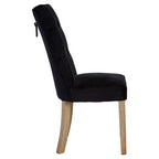 Black Buttoned Dining Chair with Antique Legs | Kensington Townhouse