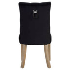 Black Buttoned Dining Chair with Antique Legs | Kensington Townhouse