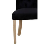 Black Buttoned Dining Chair with Antique Legs | Kensington Townhouse