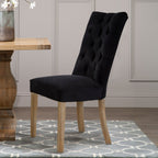 Black Buttoned Dining Chair with Antique Legs | Kensington Townhouse