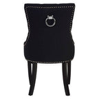 Black Linen Studded Dining Chair | Kensington Townhouse