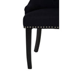 Black Linen Studded Dining Chair | Kensington Townhouse