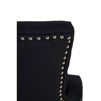 Black Linen Studded Dining Chair | Kensington Townhouse