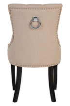 Natural Linen Dining Chair with Dark Legs | Kensington Townhouse