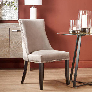 Natural Linen Dining Chair with Dark Legs | Kensington Townhouse