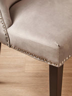 Natural Linen Dining Chair with Dark Legs | Kensington Townhouse