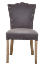 Grey Velvet Dining Chair with Antique Legs | Kensington Townhouse