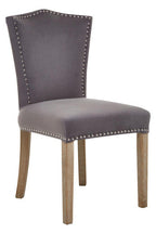 Grey Velvet Dining Chair with Antique Legs | Kensington Townhouse