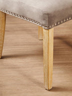 Grey Velvet Dining Chair with Antique Legs | Kensington Townhouse