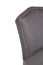 Grey Velvet Dining Chair with Antique Legs | Kensington Townhouse