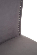 Grey Velvet Dining Chair with Antique Legs | Kensington Townhouse