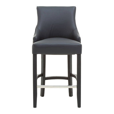 Charcoal Leather Effect Bar Chair | Kensington Townhouse