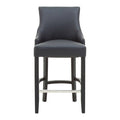 Charcoal Leather Effect Bar Chair | Kensington Townhouse