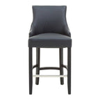 Charcoal Leather Effect Bar Chair | Kensington Townhouse