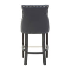 Charcoal Leather Effect Bar Chair | Kensington Townhouse