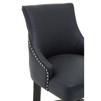 Charcoal Leather Effect Bar Chair | Kensington Townhouse