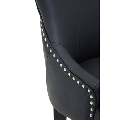 Charcoal Leather Effect Bar Chair | Kensington Townhouse