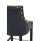 Charcoal Leather Effect Bar Chair | Kensington Townhouse