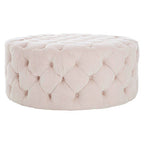 Pale Pink Velvet Round Ottoman Stool | Suri