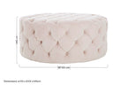 Pale Pink Velvet Round Ottoman Stool | Suri