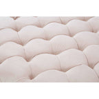 Pale Pink Velvet Round Ottoman Stool | Suri