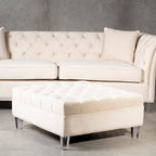Sand Fabric Footstool | Samara