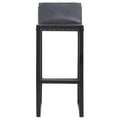Black Leather and Teak Wood Bar Chair | Kendari