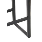 Black Leather and Teak Wood Bar Chair | Kendari