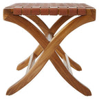 Brown Woven Leather Stool | Kendari