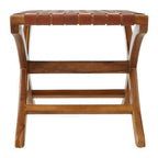 Brown Woven Leather Stool | Kendari
