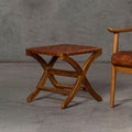 Brown Woven Leather Stool | Kendari