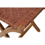 Brown Woven Leather Stool | Kendari