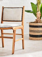 Natural Leather and Teak Wood Dining Chair | Kendari