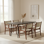 Leather and Teak Wood Dining Chair | Kendari