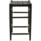 Black Woven Leather Barstool | Kendari