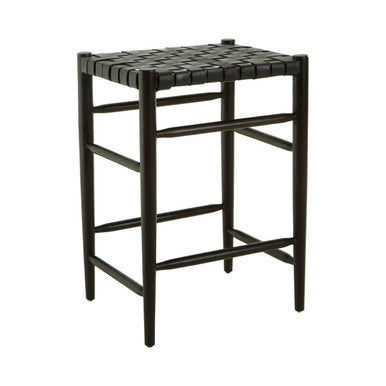 Black Woven Leather Barstool | Kendari