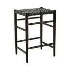 Black Woven Leather Barstool | Kendari