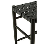 Black Woven Leather Barstool | Kendari