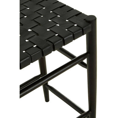 Black Woven Leather Barstool | Kendari