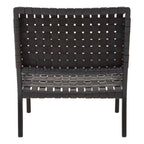 Black Cow Leather Woven Chair | Kendari